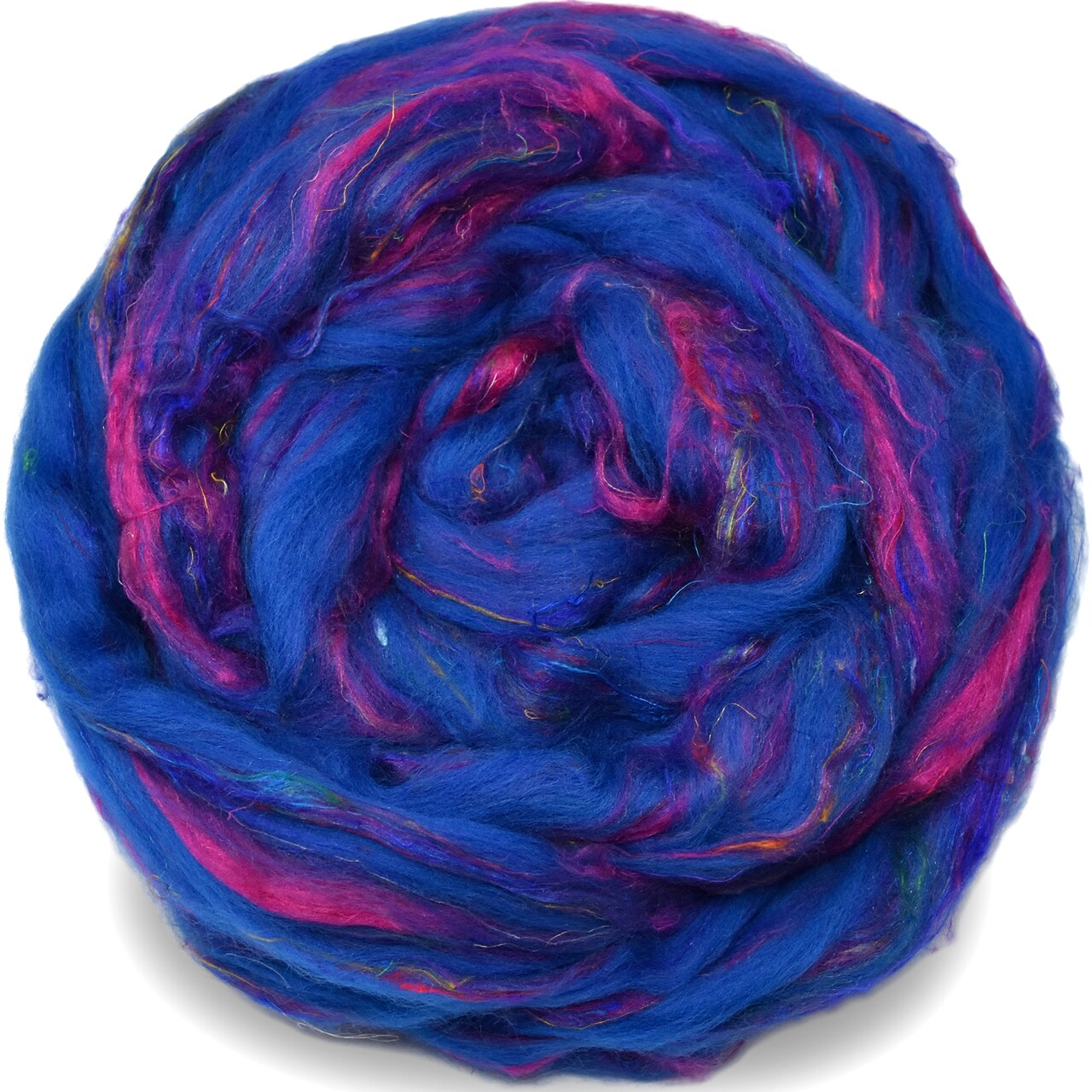 Merino Sari Blend - Merino Wool & Sari Silk Roving Fiber. Super Soft Combed Top For Hand Spinning, Needle Felting, Wet and Nuno Felting.